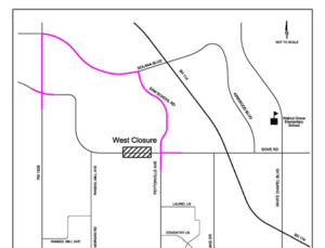 Suggested path during the Dove Road closure. 