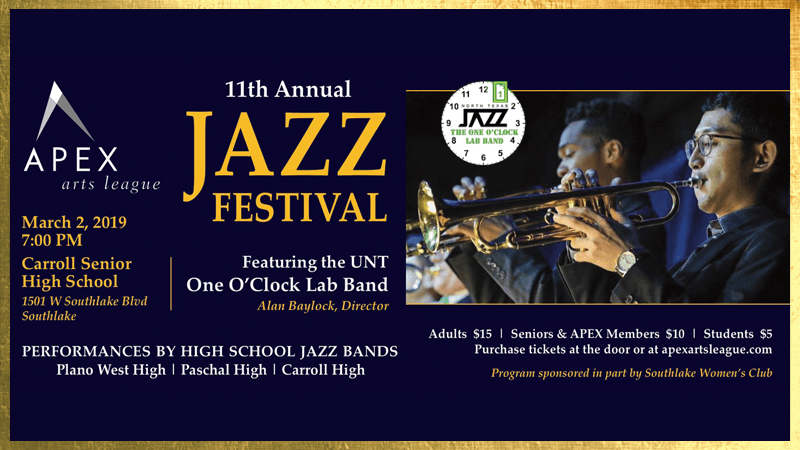 Apex Arts League S 11th Annual Jazz Festival Featuring The Unt One O Clock Lab Band Mysouthlakenews